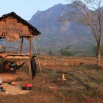 O nosso acampamento algures no Sul do Laos